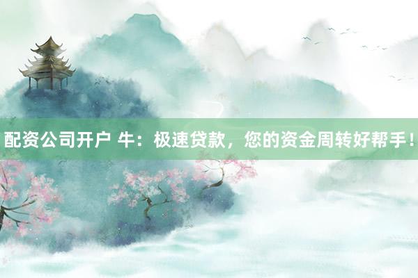 配资公司开户 牛：极速贷款，您的资金周转好帮手！
