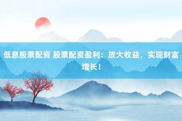 低息股票配资 股票配资盈利：放大收益，实现财富增长！