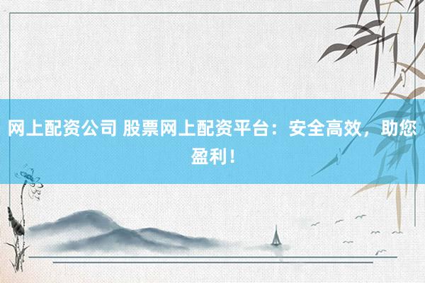 网上配资公司 股票网上配资平台：安全高效，助您盈利！
