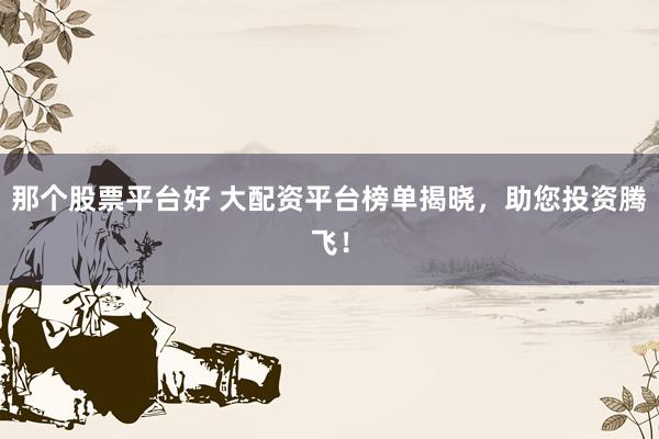那个股票平台好 大配资平台榜单揭晓，助您投资腾飞！
